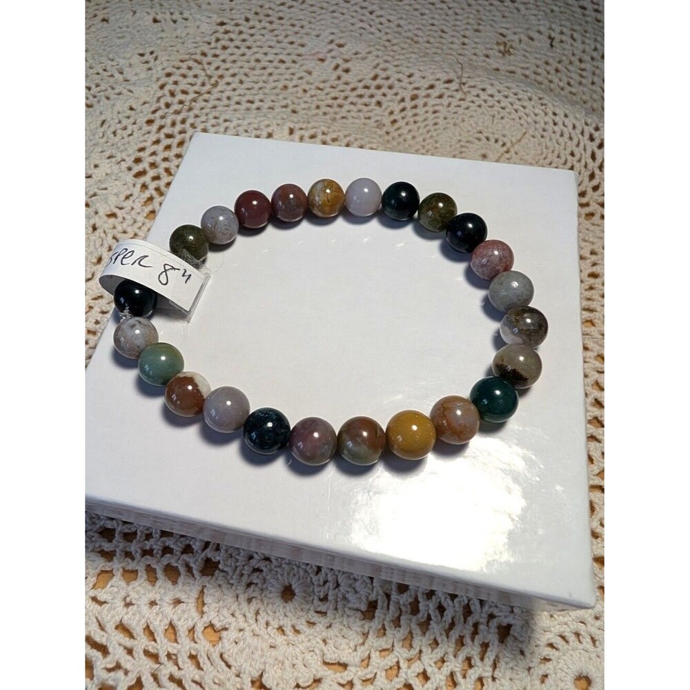 Handmade Fancy Jasper Bracelet | 8-Inch Extended Stretch | Alaska Made